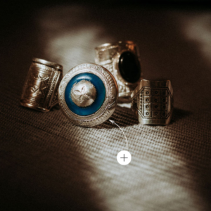 Bague Touareg en argent gravée pierre Lapis